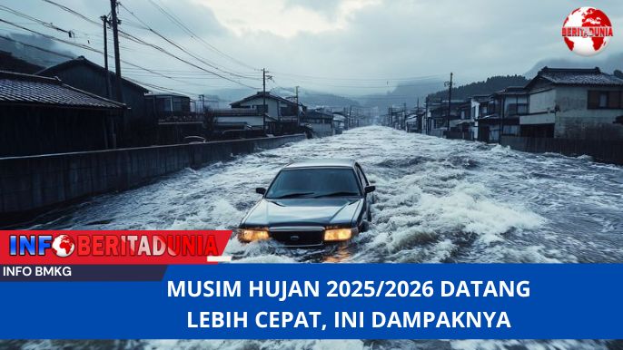Ilustrasi hujan deras melanda wilayah Indonesia pada musim hujan awal.