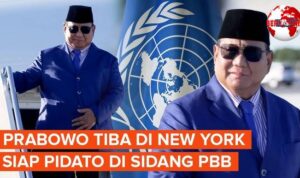 Presiden Prabowo Subianto tiba di Bandara JFK New York untuk menghadiri Sidang Umum PBB ke-80, didampingi rombongan pejabat Indonesia.